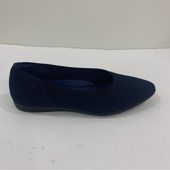 Vivaia Tamia Ballet Flats Shoes Knit Almond Toe Sz 37 US 6.5 Blue Casual Comfort - Picture 1 of 12